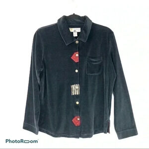 Caribbean Joe Velvety Long Sleeved Blouse